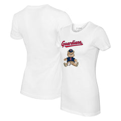 White Cleveland Guardians Tiny Turnip Women's Teddy Boy T-Shirt