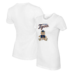 White Detroit Tigers Tiny Turnip Women's Teddy Boy T-Shirt