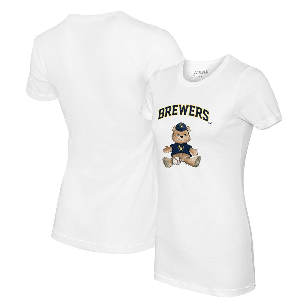 White Milwaukee Brewers Tiny Turnip Women's Teddy Boy T-Shirt