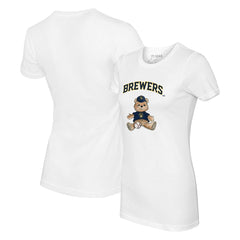 White Milwaukee Brewers Tiny Turnip Women's Teddy Boy T-Shirt