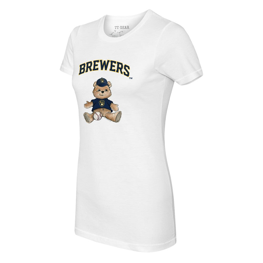 White Milwaukee Brewers Tiny Turnip Women's Teddy Boy T-Shirt