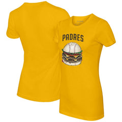 Gold San Diego Padres Tiny Turnip Women's Burger T-Shirt