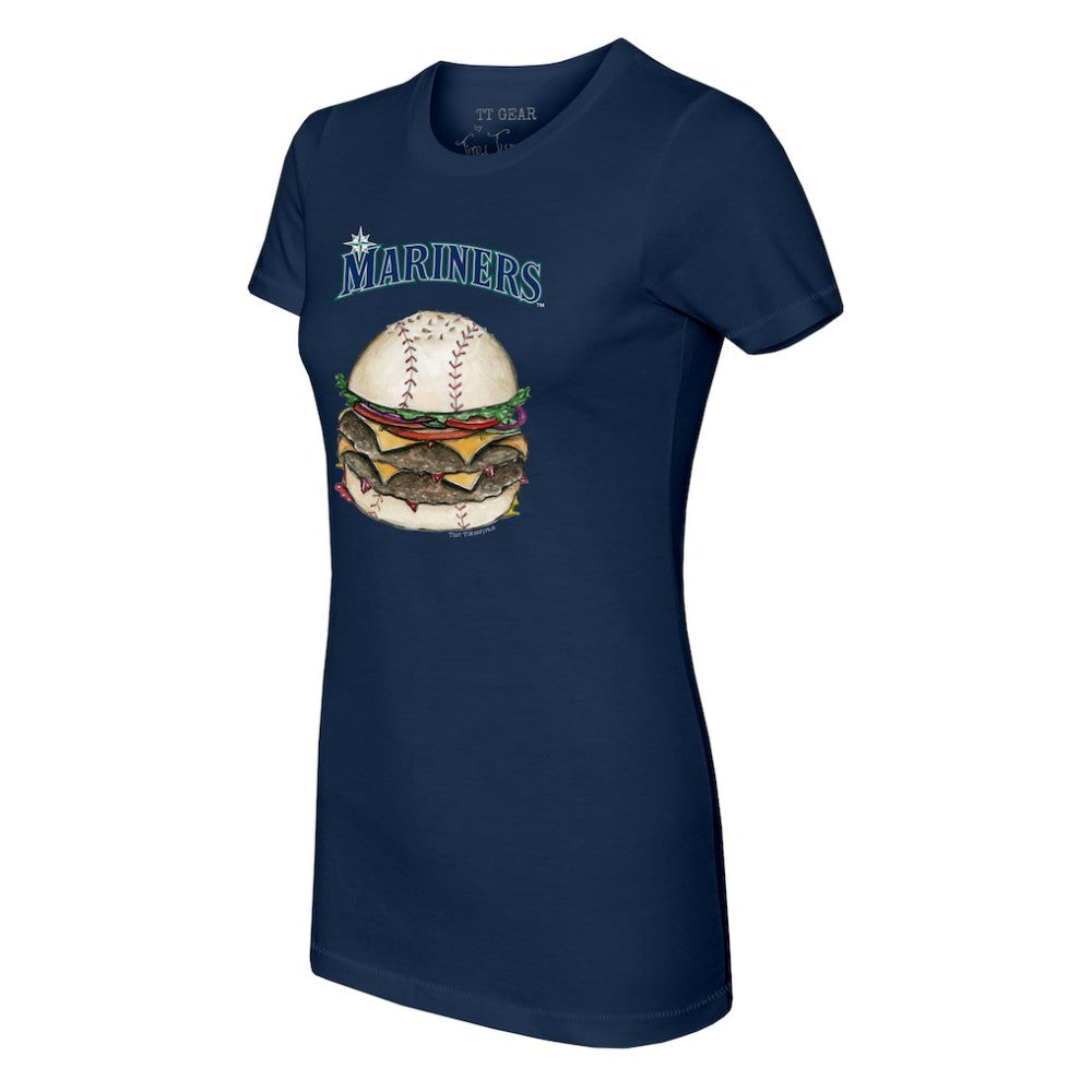 Navy Seattle Mariners Tiny Turnip Women's Burger T-Shirt
