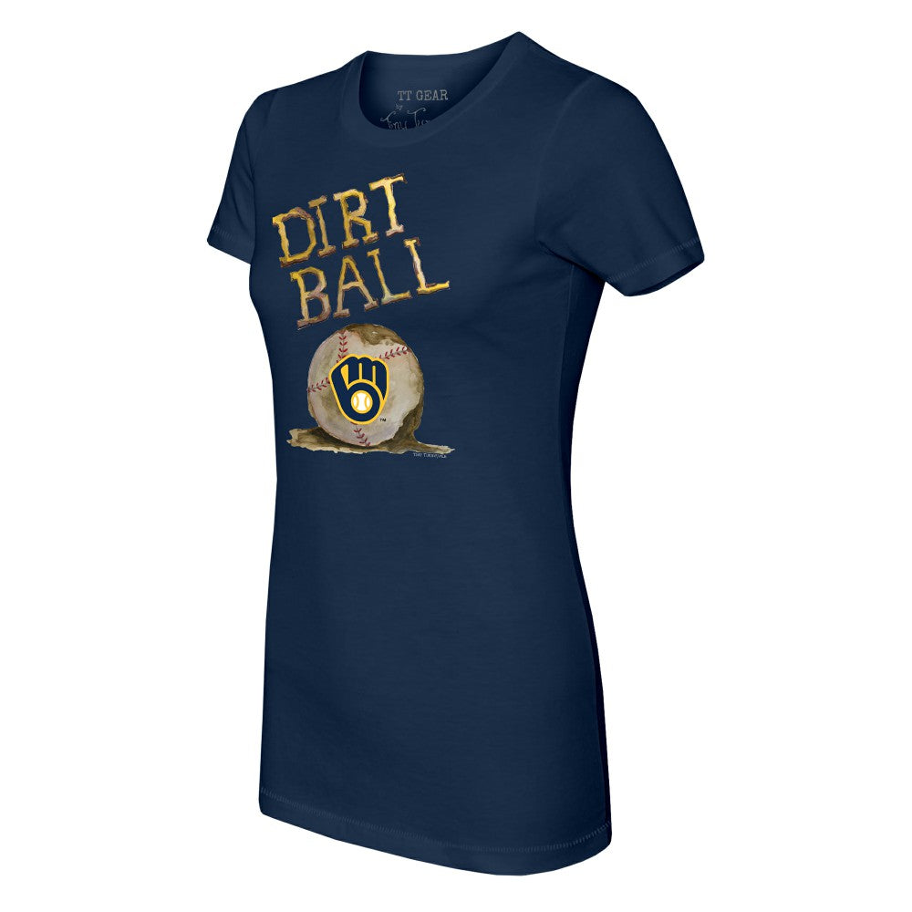 Navy Milwaukee Brewers Tiny Turnip Women's Dirt Ball T-Shirt