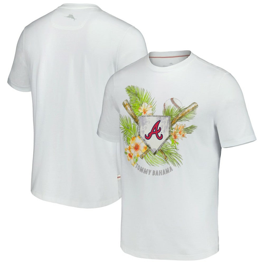 White Atlanta Braves Tommy Bahama Island League T-Shirt