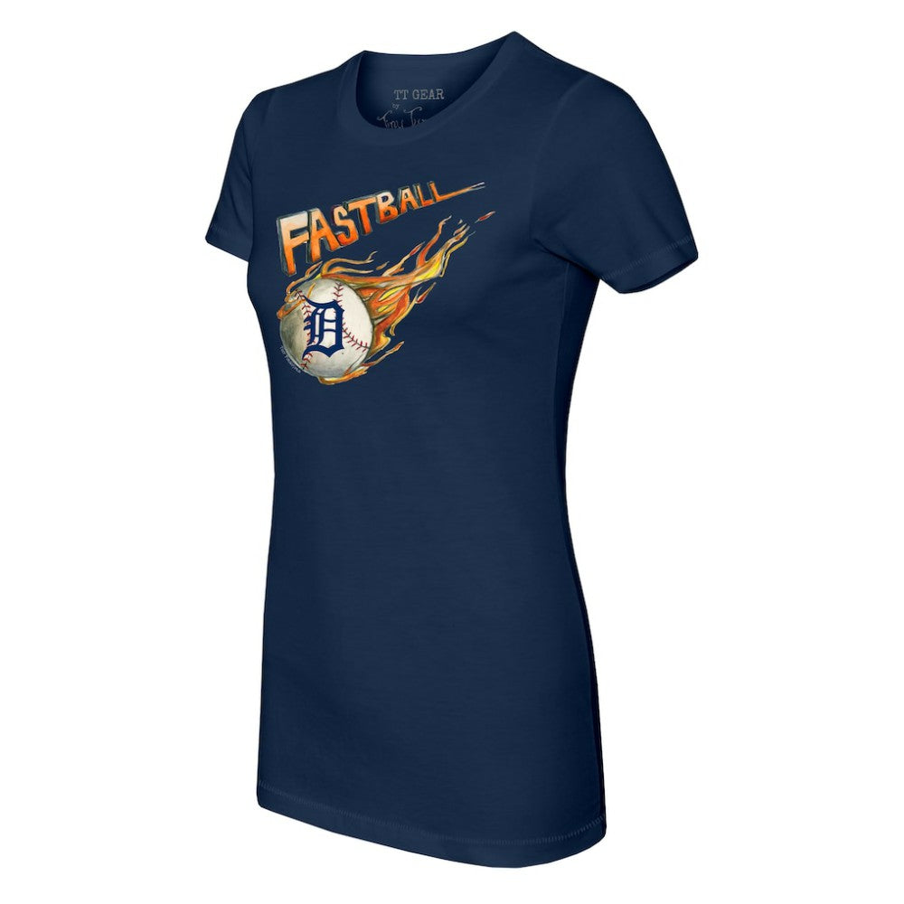 Navy Detroit Tigers Tiny Turnip Women's Fastball T-Shirt