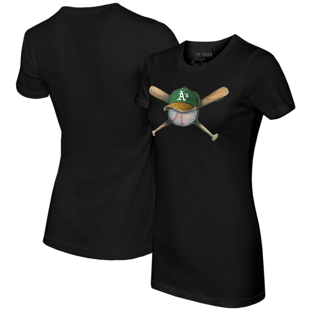 Black Athletics Tiny Turnip Women's Hat Crossbats T-Shirt