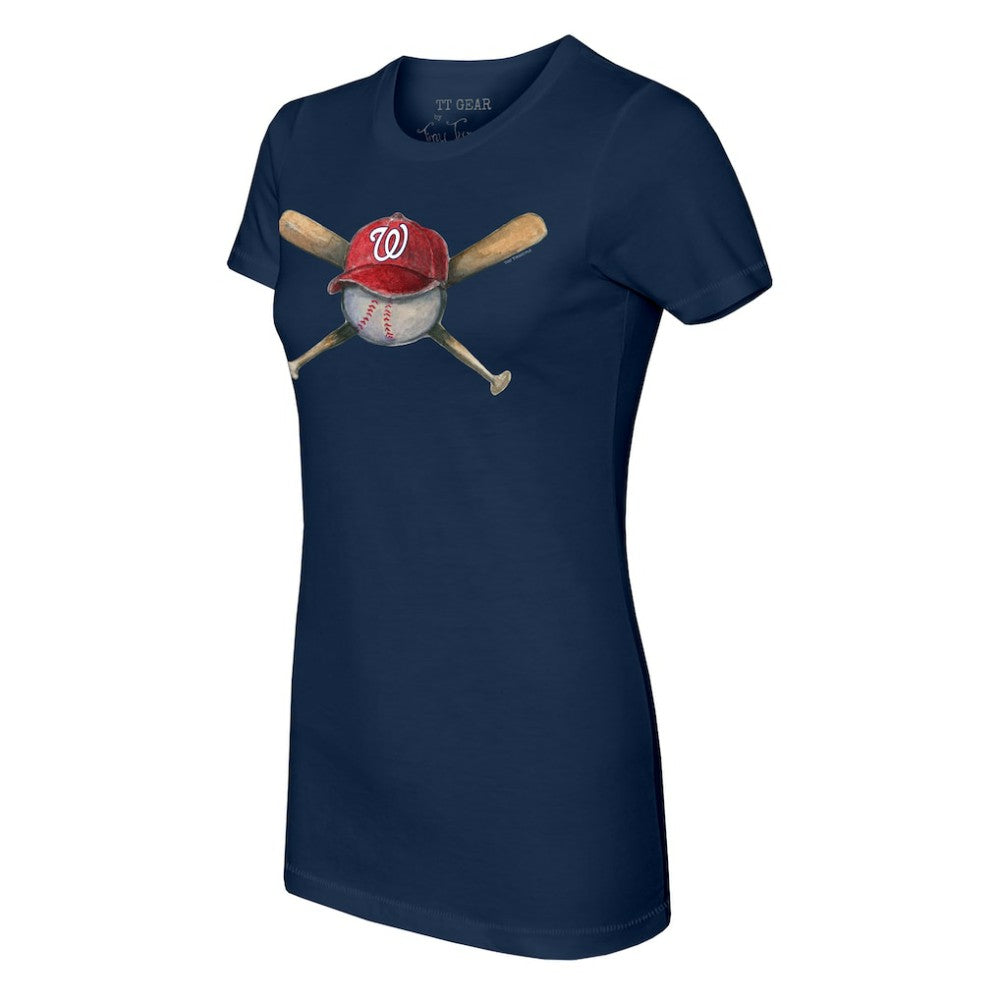 Navy Washington Nationals Tiny Turnip Women's Hat Crossbats T-Shirt