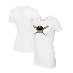White Pittsburgh Pirates Tiny Turnip Women's Hat Crossbats T-Shirt