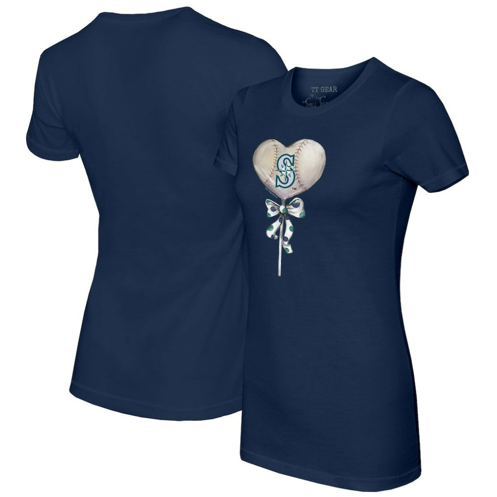 Navy Seattle Mariners Tiny Turnip Women's Heart Lolly T-Shirt