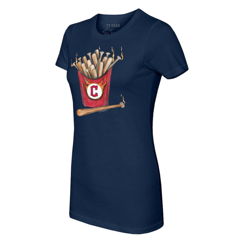 Navy Cleveland Guardians Tiny Turnip Women's Hot Bats T-Shirt