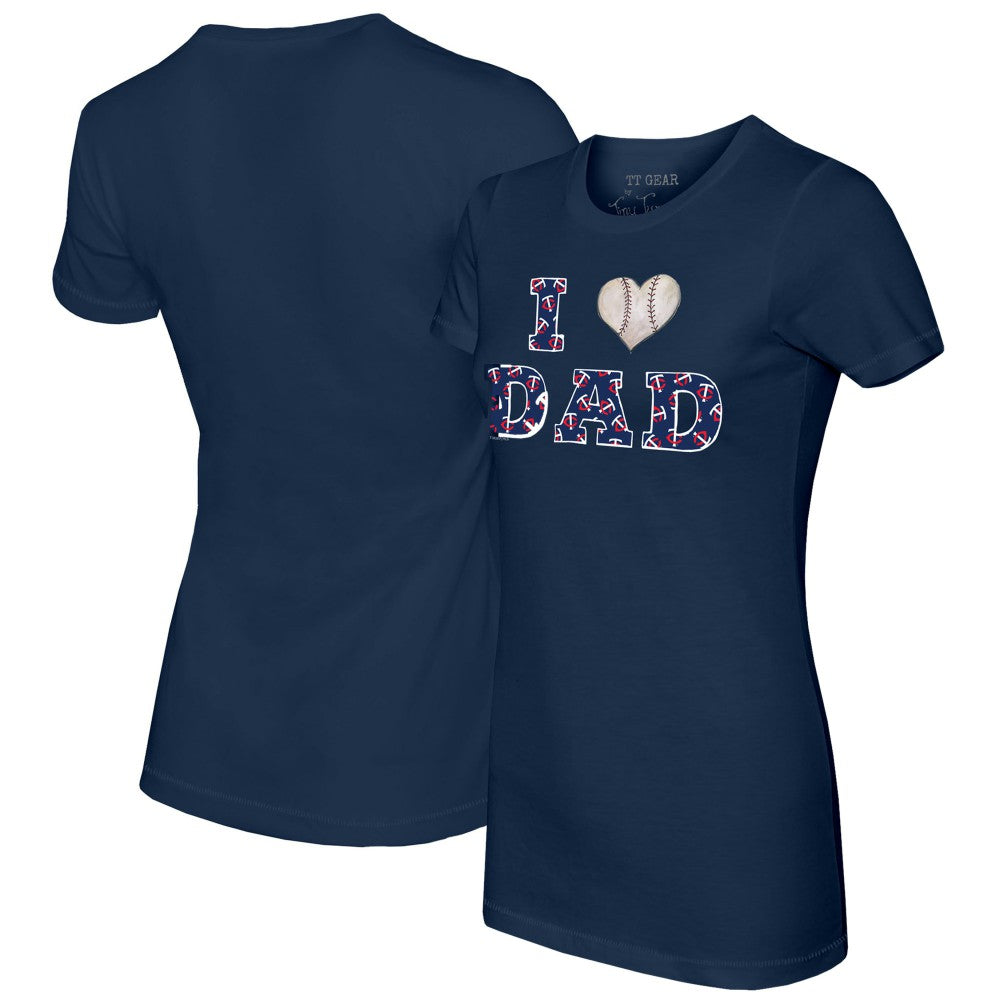Navy Minnesota Twins Tiny Turnip Women's I Love Dad T-Shirt