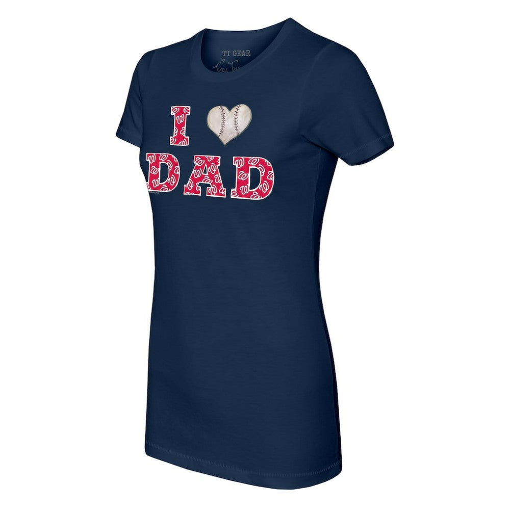 Navy Washington Nationals Tiny Turnip Women's I Love Dad T-Shirt