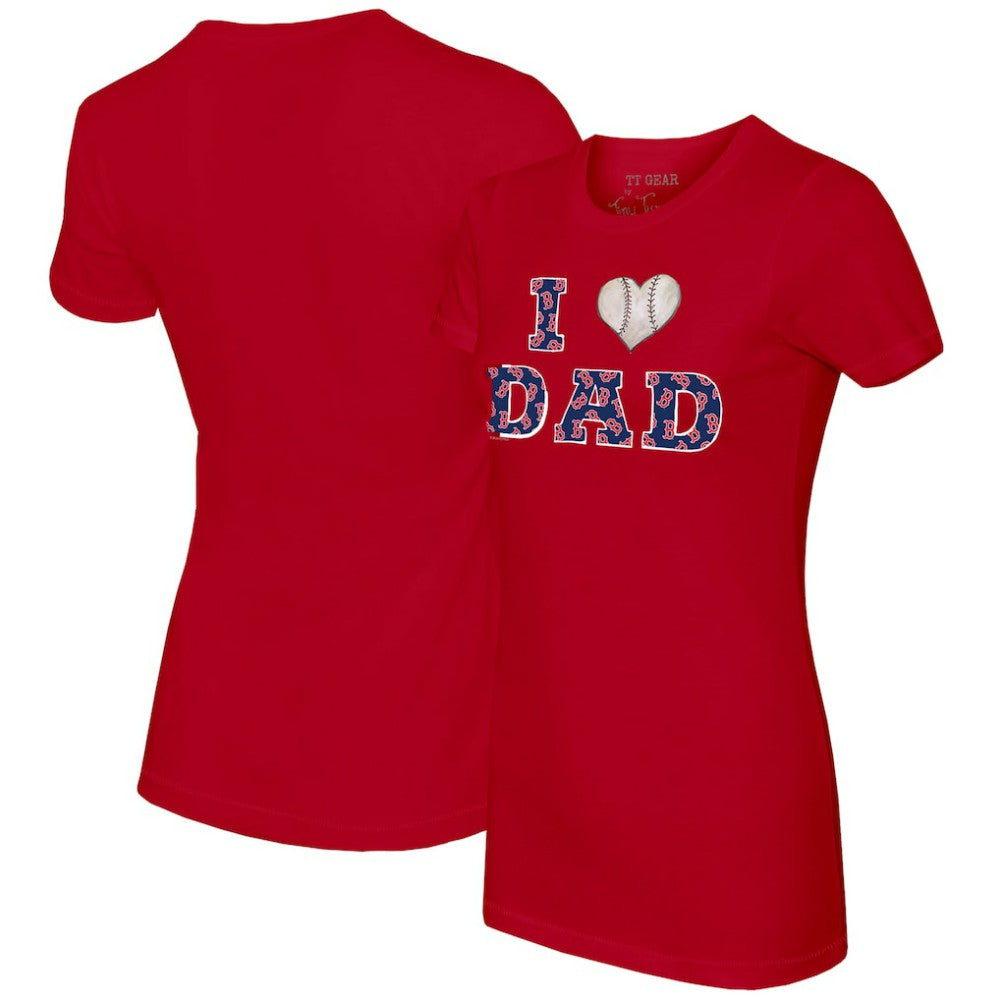 Red Boston Red Sox Tiny Turnip Women's I Love Dad T-Shirt