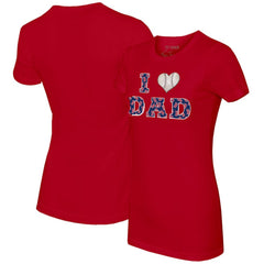 Red Boston Red Sox Tiny Turnip Women's I Love Dad T-Shirt