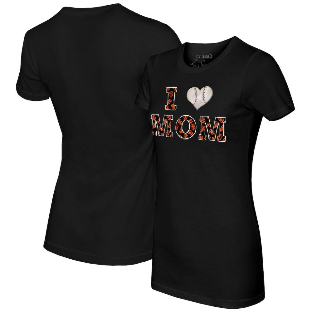 Black San Francisco Giants Tiny Turnip Women's I Love Mom T-Shirt
