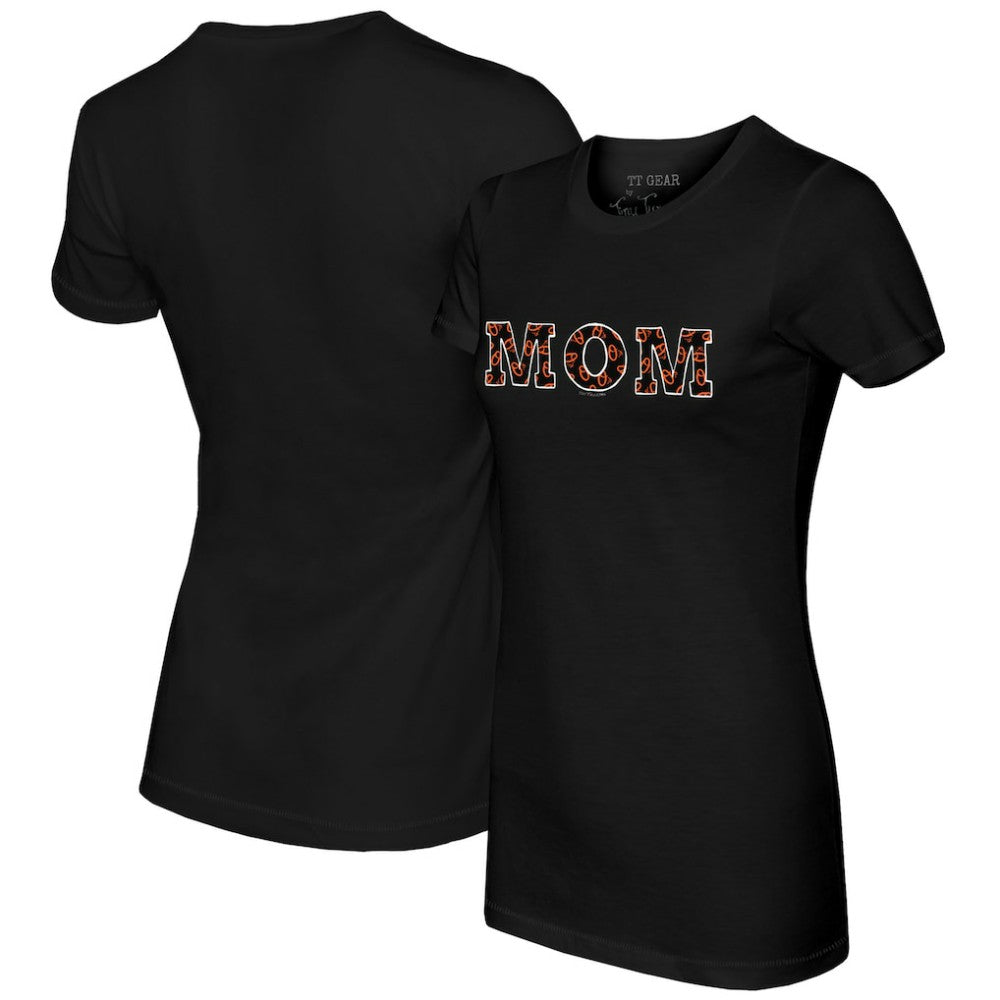 Black Baltimore Orioles Tiny Turnip Women's Logo Mom T-Shirt