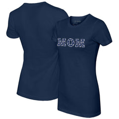 Navy Atlanta Braves Tiny Turnip Women's Logo Mom T-Shirt