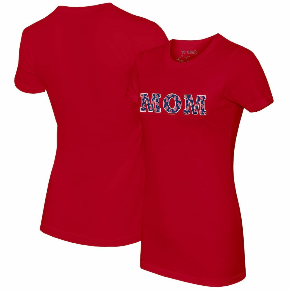 Red Boston Red Sox Tiny Turnip Women's Logo Mom T-Shirt