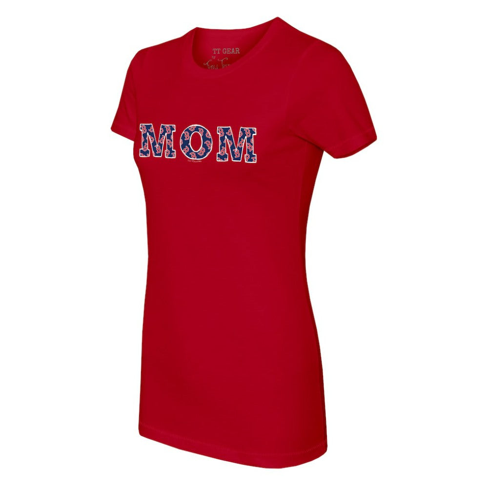 Red Boston Red Sox Tiny Turnip Women's Logo Mom T-Shirt
