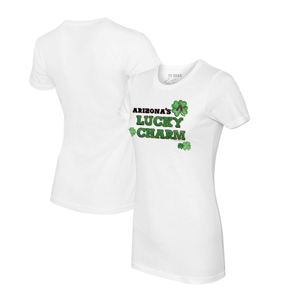 White Arizona Diamondbacks Tiny Turnip Women's Lucky Charm T-Shirt