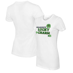 White Milwaukee Brewers Tiny Turnip Women's Lucky Charm T-Shirt