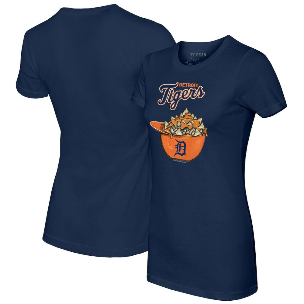 Navy Detroit Tigers Tiny Turnip Women's Nacho Helmet T-Shirt