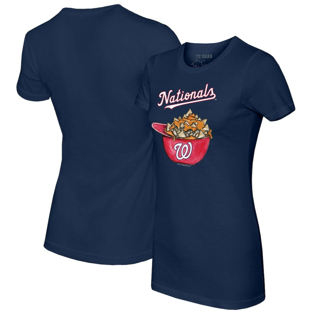 Navy Washington Nationals Tiny Turnip Women's Nacho Helmet T-Shirt