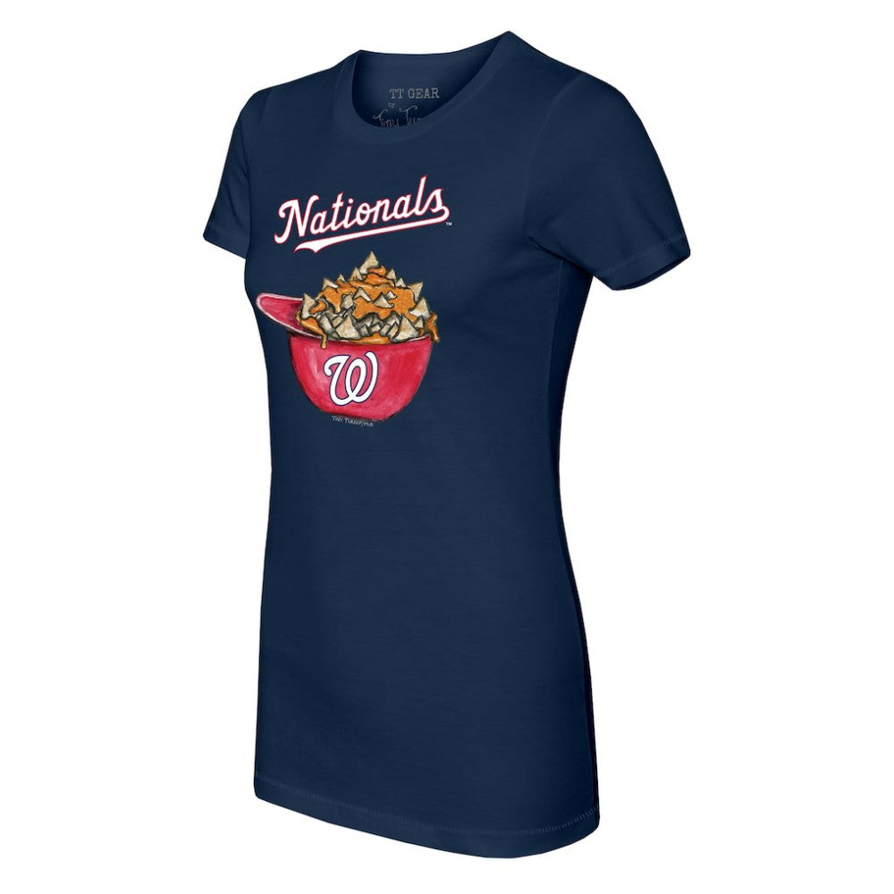 Navy Washington Nationals Tiny Turnip Women's Nacho Helmet T-Shirt