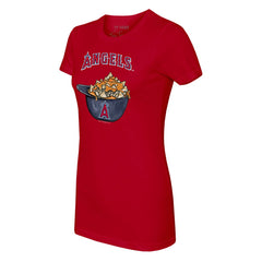 Red Los Angeles Angels Tiny Turnip Women's Nacho Helmet T-Shirt