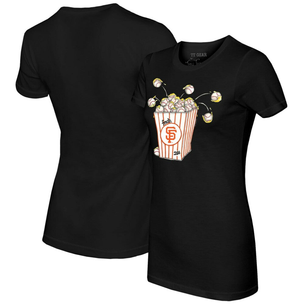 Black San Francisco Giants Tiny Turnip Women's Popcorn T-Shirt