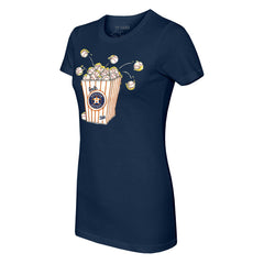Navy Houston Astros Tiny Turnip Women's Popcorn T-Shirt