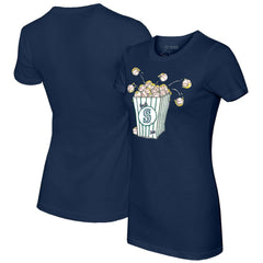 Navy Seattle Mariners Tiny Turnip Women's Popcorn T-Shirt
