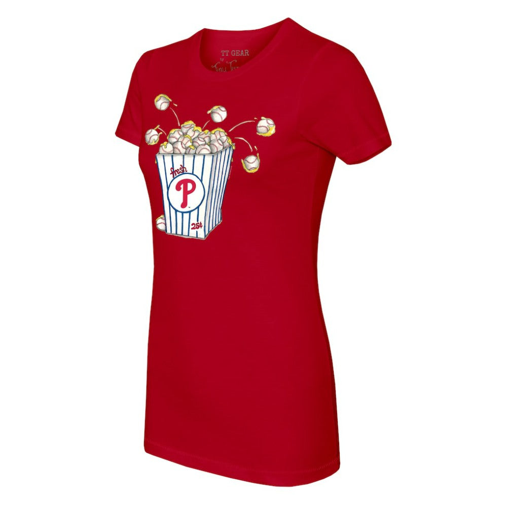 Red Philadelphia Phillies Tiny Turnip Women's Popcorn T-Shirt