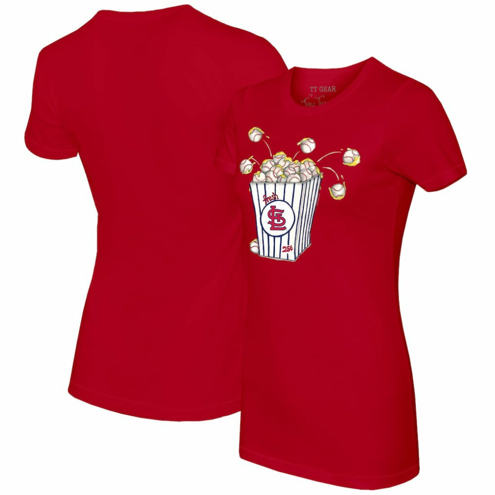 Red St. Louis Cardinals Tiny Turnip Women's Popcorn T-Shirt