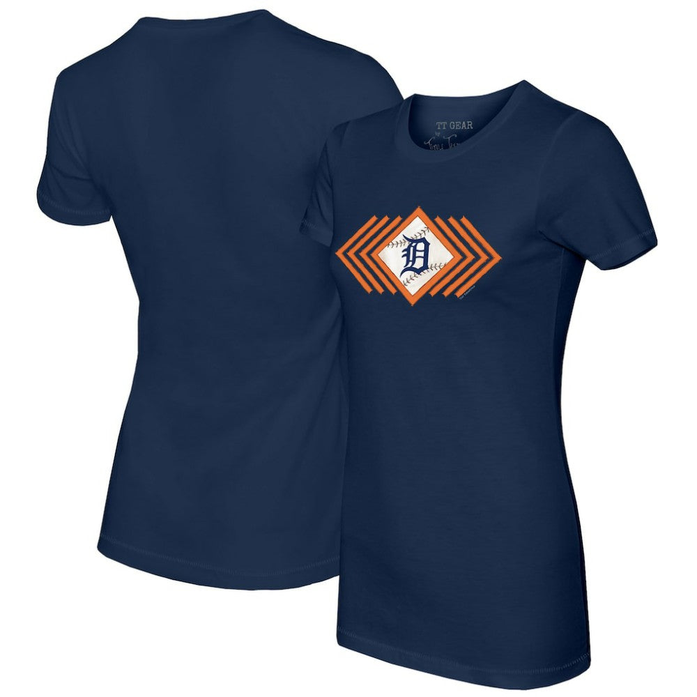 Navy Detroit Tigers Tiny Turnip Women's Prism Arrows T-Shirt