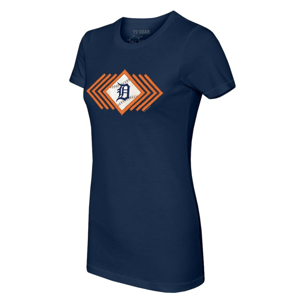 Navy Detroit Tigers Tiny Turnip Women's Prism Arrows T-Shirt