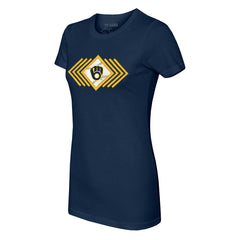 Navy Milwaukee Brewers Tiny Turnip Women's Prism Arrows T-Shirt