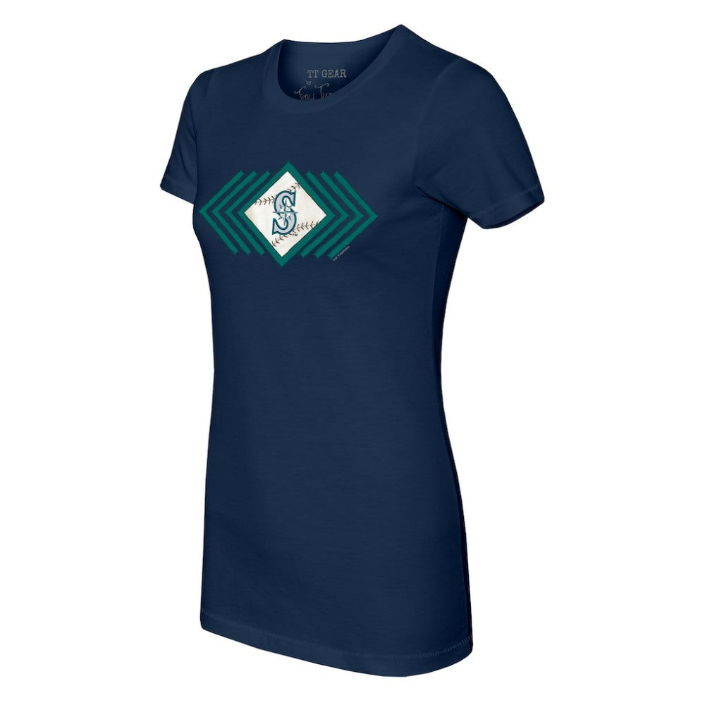 Navy Seattle Mariners Tiny Turnip Women's Prism Arrows T-Shirt