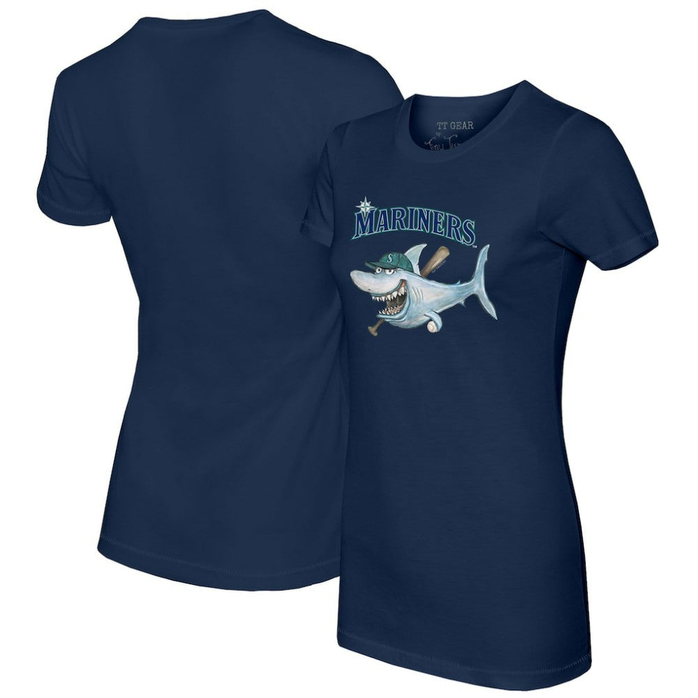 Navy Seattle Mariners Tiny Turnip Women's Shark T-Shirt