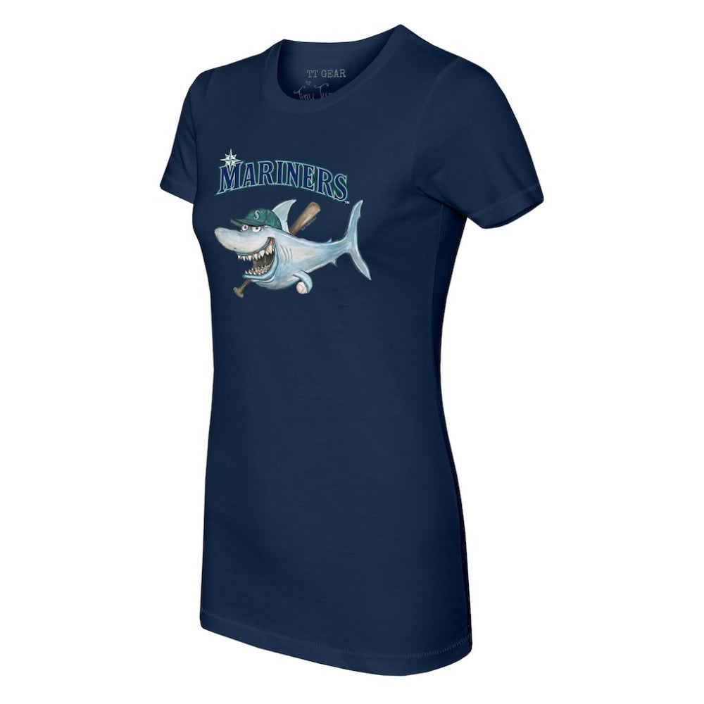 Navy Seattle Mariners Tiny Turnip Women's Shark T-Shirt