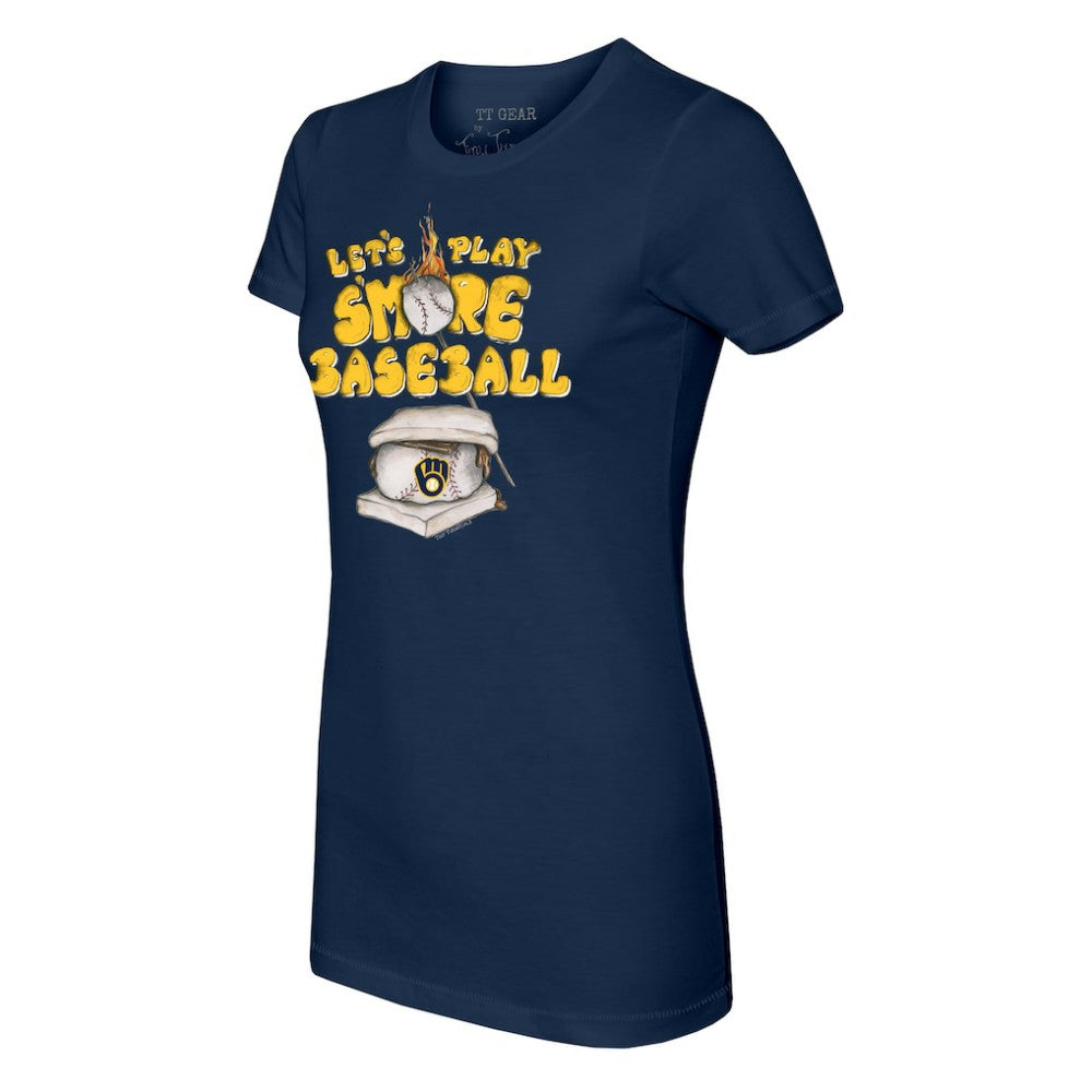 Navy Milwaukee Brewers Tiny Turnip Women's Smores T-Shirt