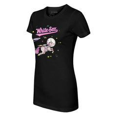 Black Chicago White Sox Tiny Turnip Women's Space Unicorn T-Shirt