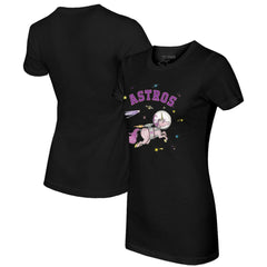 Black Houston Astros Tiny Turnip Women's Space Unicorn T-Shirt