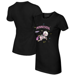 Black Minnesota Twins Tiny Turnip Women's Space Unicorn T-Shirt