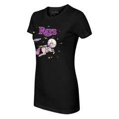 Black Tampa Bay Rays Tiny Turnip Women's Space Unicorn T-Shirt