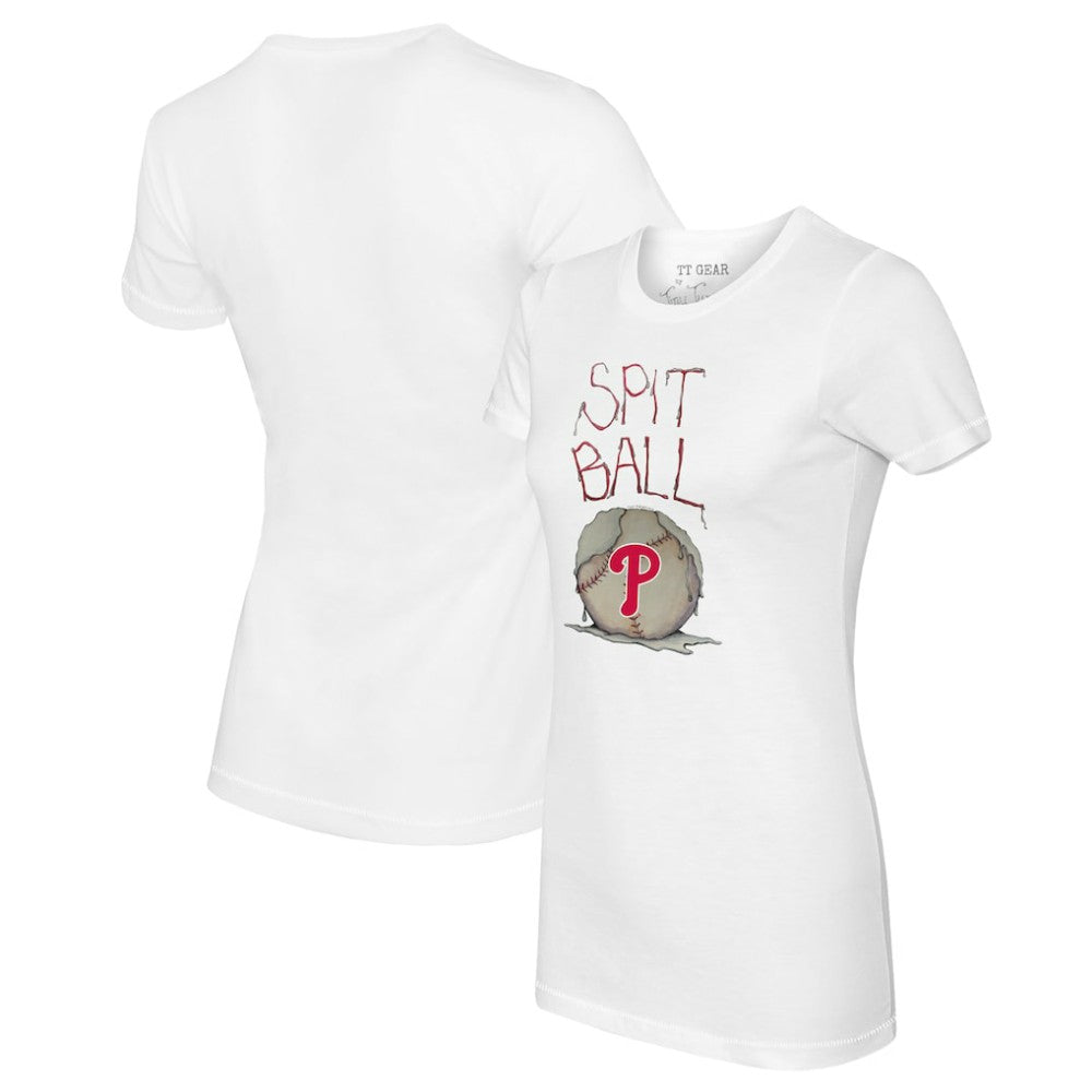 White Philadelphia Phillies Tiny Turnip Women's Spit Ball T-Shirt