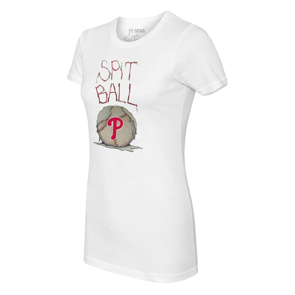 White Philadelphia Phillies Tiny Turnip Women's Spit Ball T-Shirt