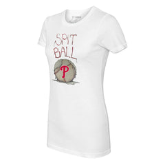 White Philadelphia Phillies Tiny Turnip Women's Spit Ball T-Shirt