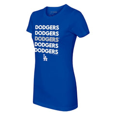 Royal Los Angeles Dodgers Tiny Turnip Women's Stacked T-Shirt